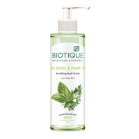 Biotique Bio Neem Purifying Face Wash, 200ml & Basil & Parsley Body Wash, Transparent, 200ml