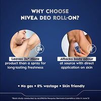 Nivea Women Deodorant Roll On, Pearl & Beauty Fine Fragrance For Fragrant Smooth & Beautiful Underarm Skin, 50ml&NIVEA Cool Kick Deodorant Roll On for Unisex, 50ml