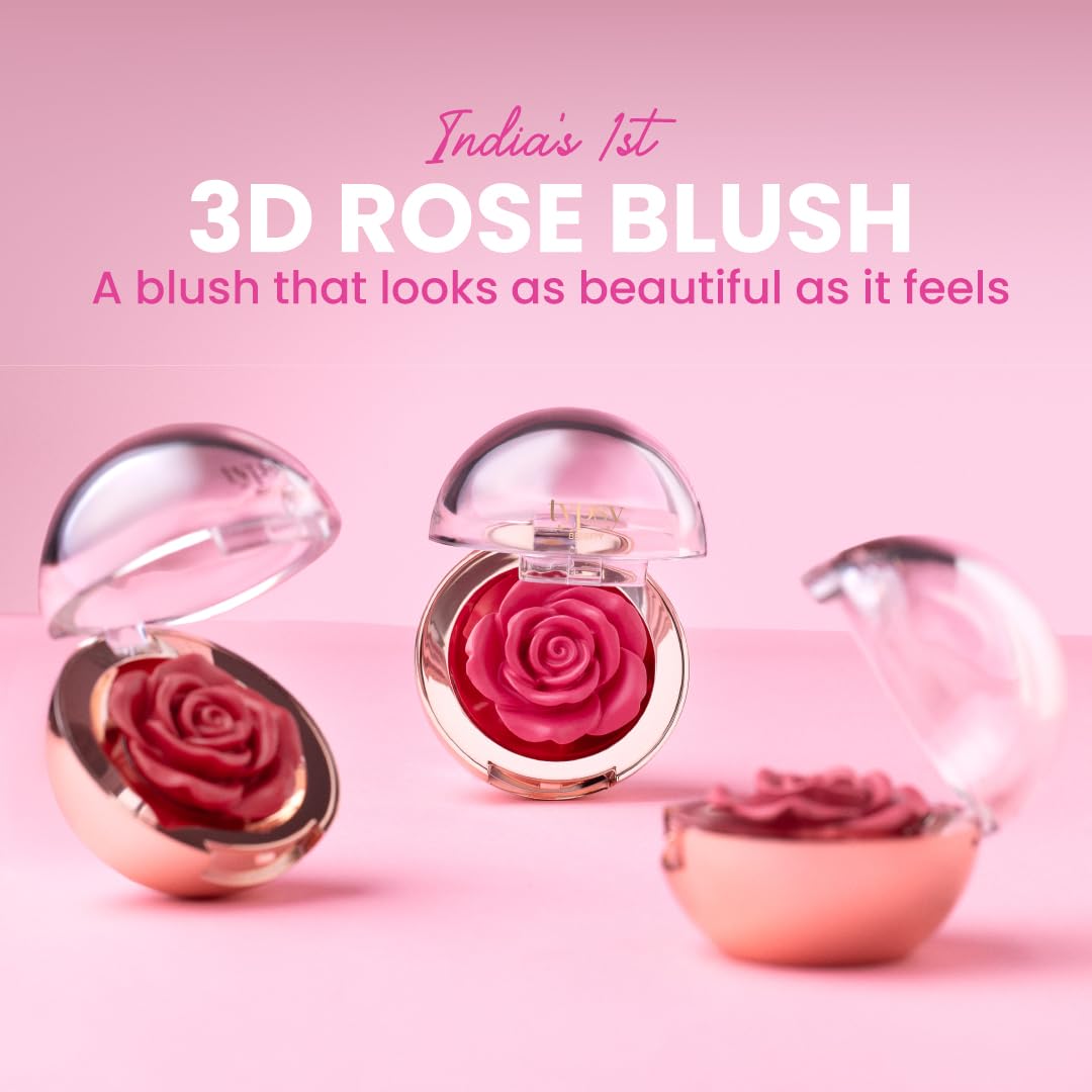 Typsy Beauty Enchanted Garden Rose Blush I 3D Cream Blush | Princess Charming I Infused with Vitamin E & Carnauba Wax I Cream to Matte Finish on Application | Dusty Rose I Korea Formulated | 4.8g