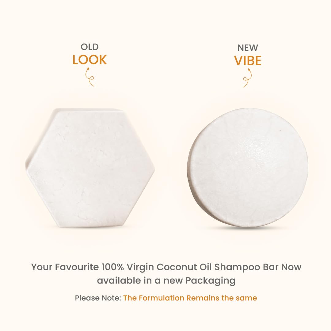 Earth Rhythm 100% Virgin Coconut Shampoo Bar Restores Shine, Deeply Nourishes Hair, Stimulates Hair Growth, Sulphate & Paraben Free, Men & Women - 80g