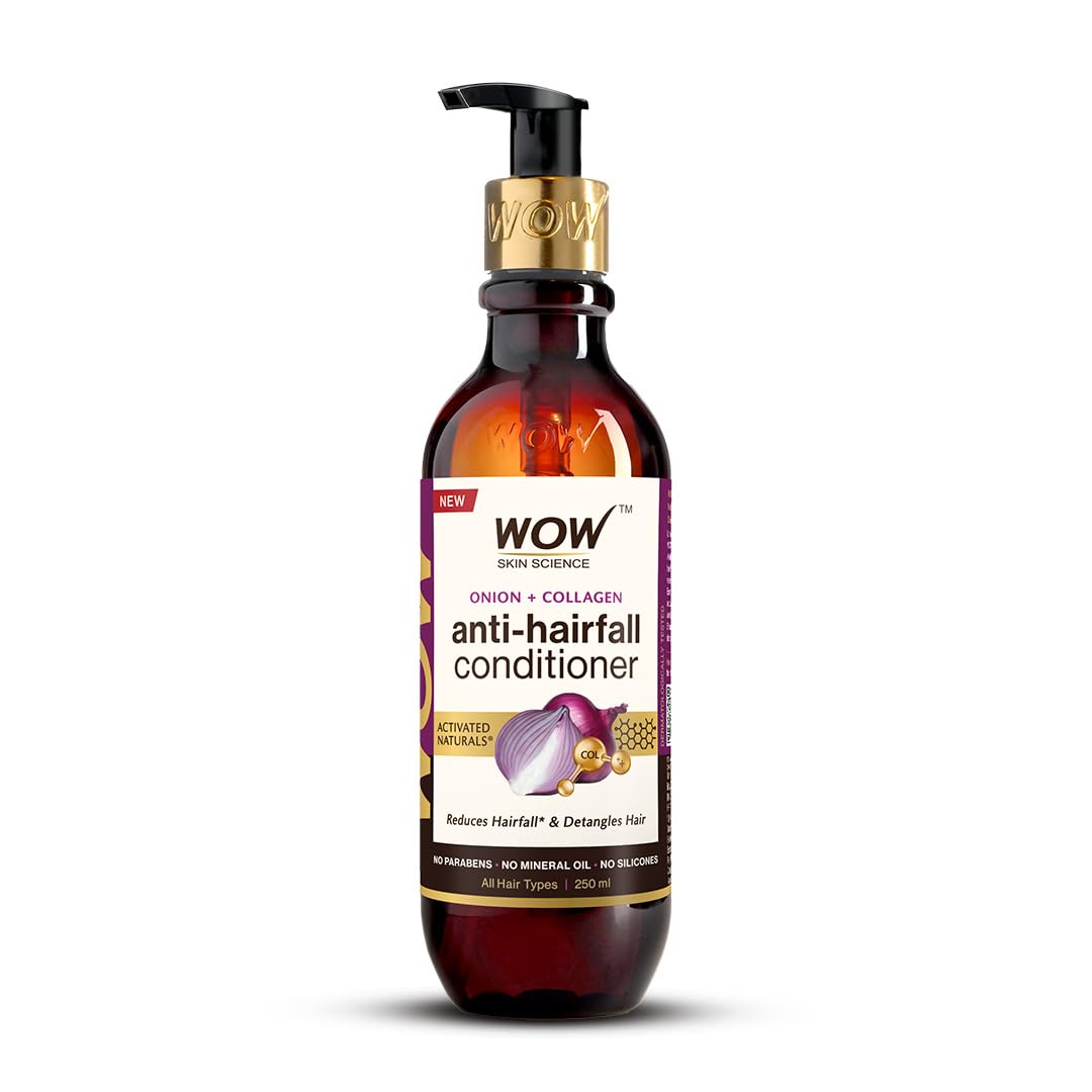 WOW Skin Science Onion Conditioner With Red Onion Seed Oil Extract, Black Seed Oil & Pro-Vitamin B5 - No Parabens, Mineral Oil, Silicones, Color & Peg - 250 ml