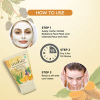 Moha: Herbal Radiance Face Mask For Nourished And Bright Skin - Reduces Dullness & Tanning - Ayurvedic Formula With No Paraben, No Sulphate, Mineral Oil & Artificial Colour - 100G (Pack Of 1)