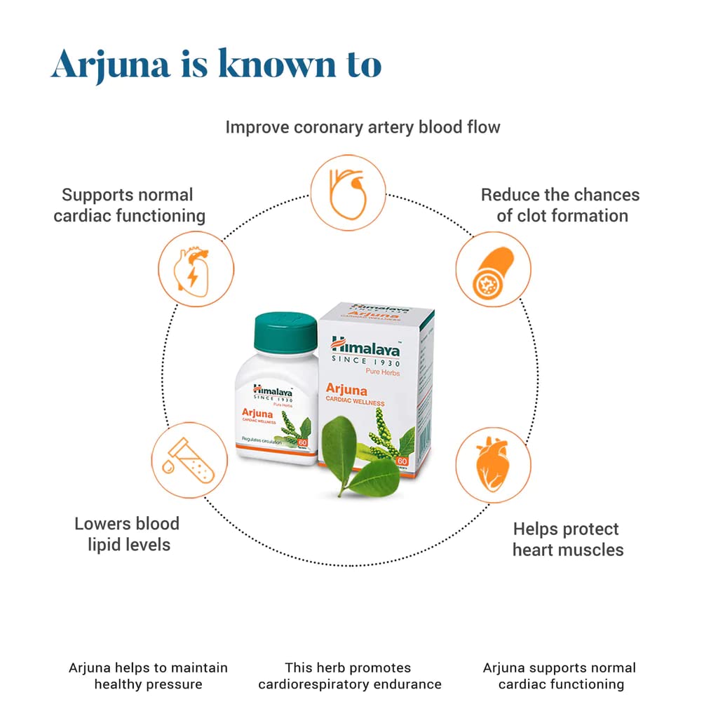 Himalaya Wellness Triphala Bowel Wellness |Relieves constipation| - 60 Tablets & Himalaya Arjuna - 60 Tablets