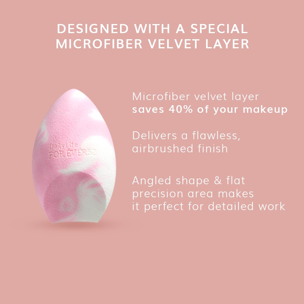 Daily Life Forever52 A Skin-Like Blend Contour & Baking Sponge - MSP003 | Precision Shape for Seamless Contour, Highlight & Baking | Ultra-Soft & Reusable