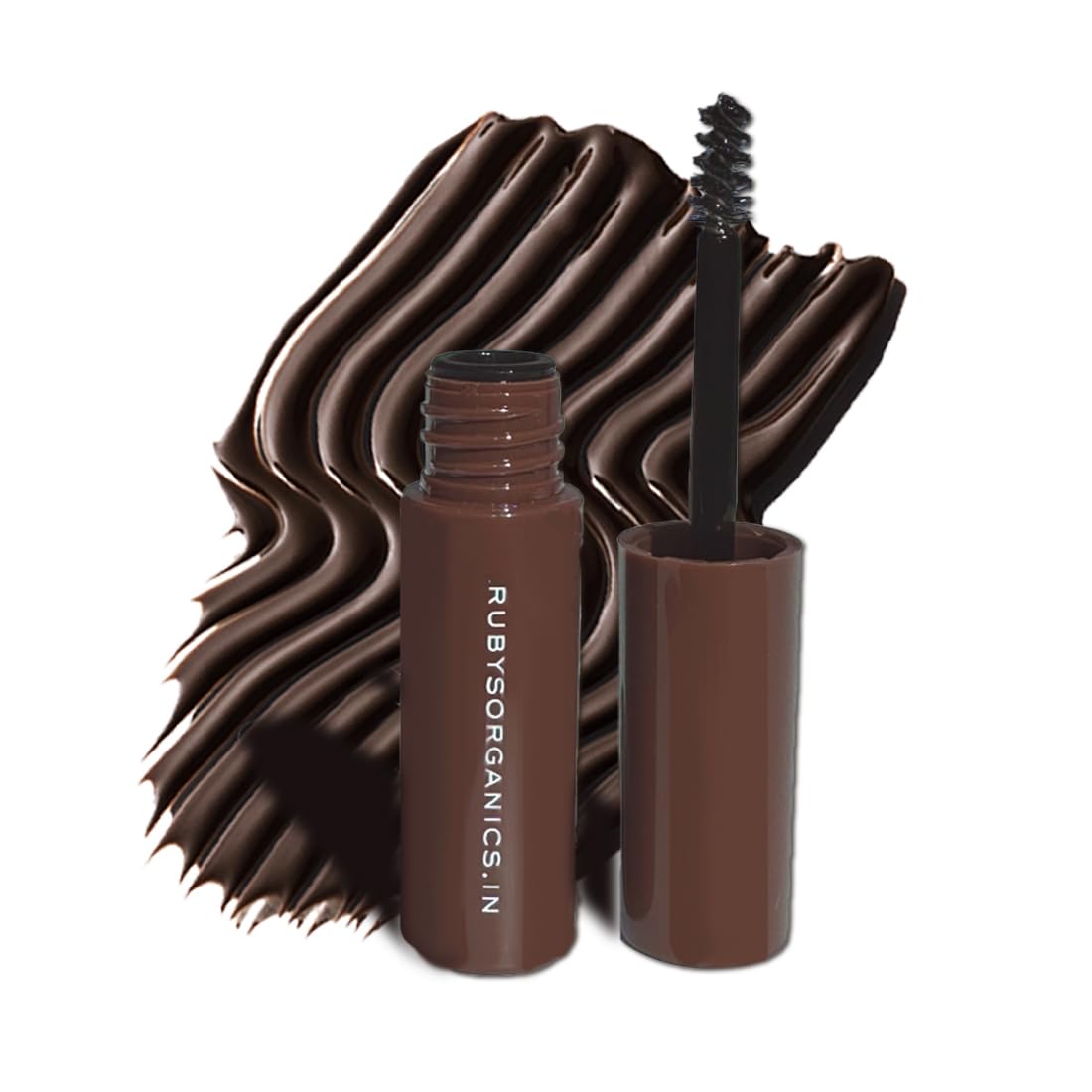 Ruby's Organics Dark Brown Tinted Eyebrow Gel with Castor Oil - Waterproof & Smudgeproof, Lifts, Shapes and Thickens Scanty Brows, Promotes Hair Growth, Natural & Non-Toxic Face Makeup for Women - 6ml