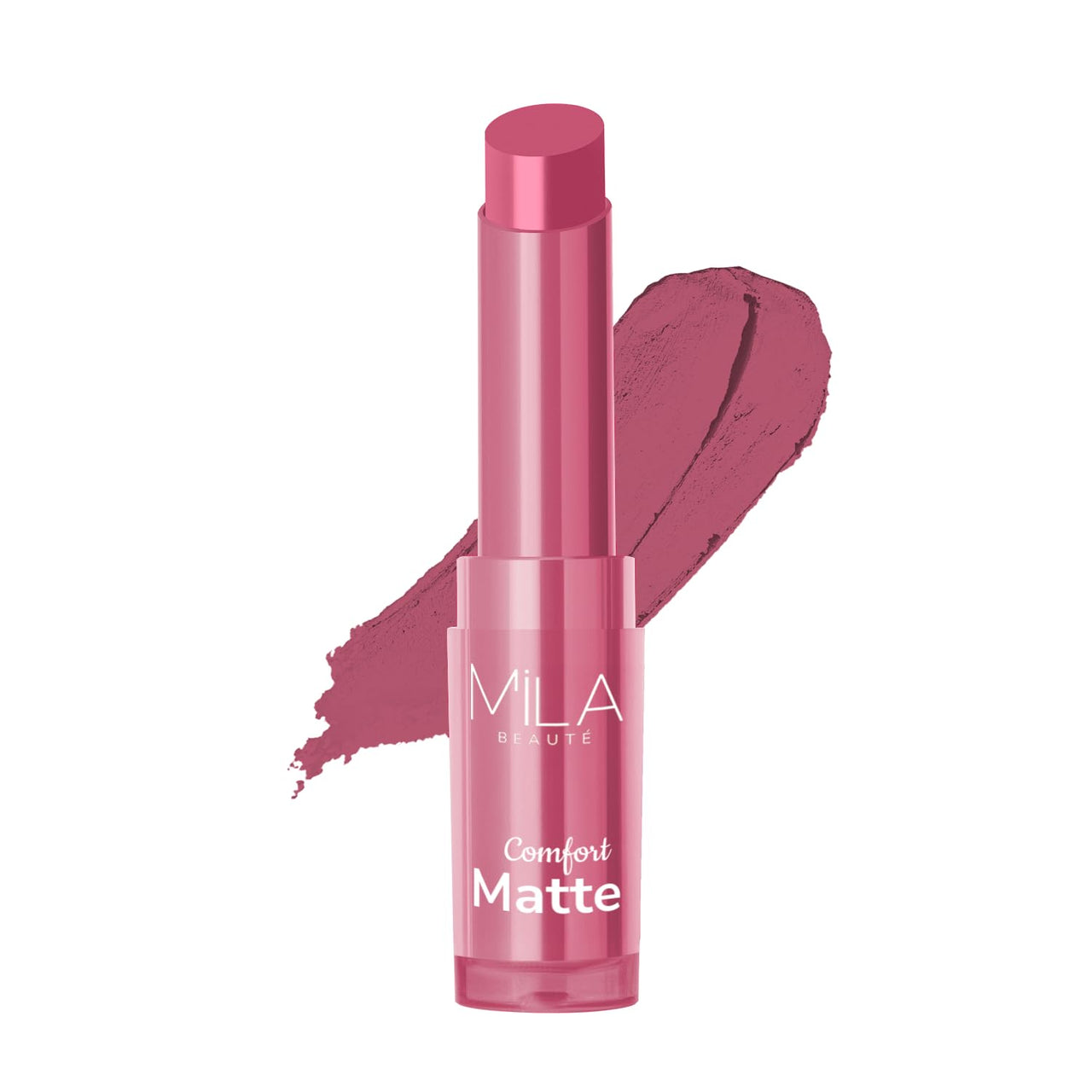 Mila Beauté Creamy Comfort Matte Long-Lasting Lipstick for Women | Highly Pigmented & Hydrating Lipstick with Jojoba | Single Swipe Application | Suitable for Indian Skin Tones - SOFT PINK