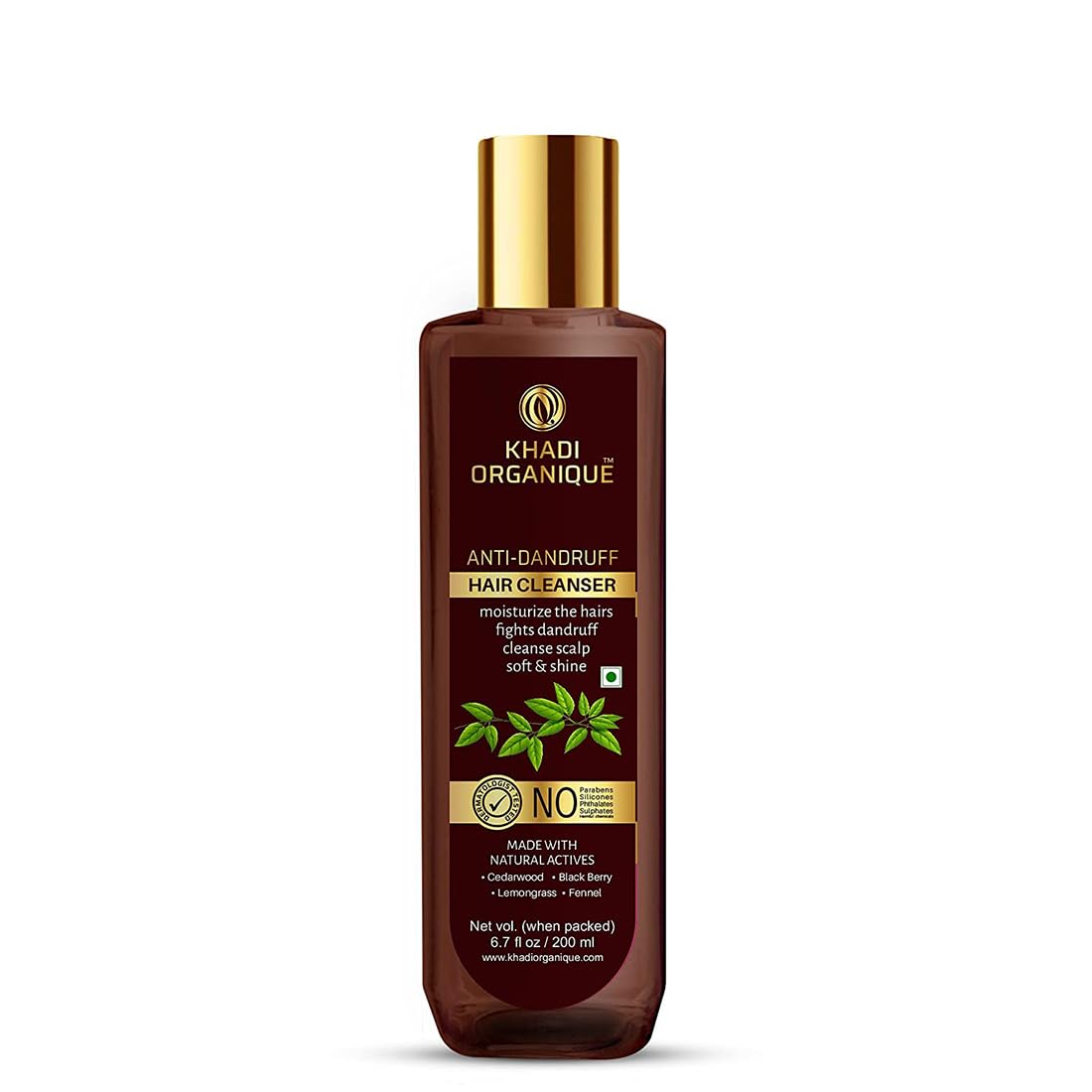 Khadi Organique Anti Dandruff Shampoo with Neem, Hibiscus & Rosemary Extract | Reduces Dandruff, Soothes Scalp & Nourishes Hair | Suitable for Women & Men - 200ml
