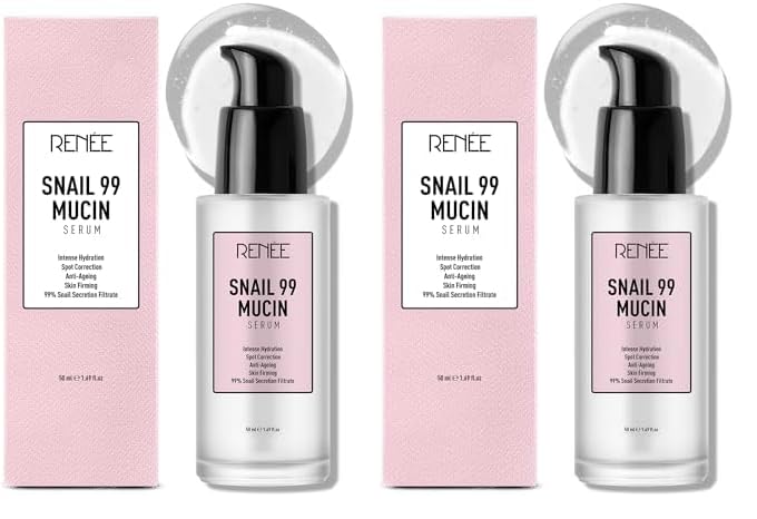RENEE Snail 99 Mucin Serum for Face - Contains 99% Snail Secretion Filtrate & Hyaluronic Acid - Intense Hydration, Blemishes, Wrinkles & Spot Correction, Anti Ageing, Skin Firming - All Skin Types