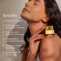 Forest Essentials Soundarya Radiance Day Cream with 24K Gold & SPF 30 | Hyaluronic Acid, Vitamin C & Bakuchiol | Anti Ageing Face Moisturiser for Glowing Skin | For Normal, Dry & Combination Skin