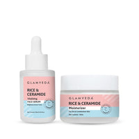 Glamveda Rice & Ceramide Face Serum & Moisturizer Combo For Dry & Sensitive Skin Types