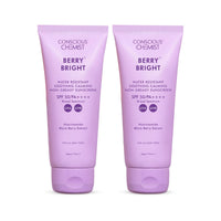 Conscious Chemist® Sunscreen SPF 50 PA++++ | 100g | Sunscreen for Oily Skin, Gel Sunscreen, Niacinamide with Black Berry Extract, Lightweight, Water Resistant, All Skin Types - Berry Bright