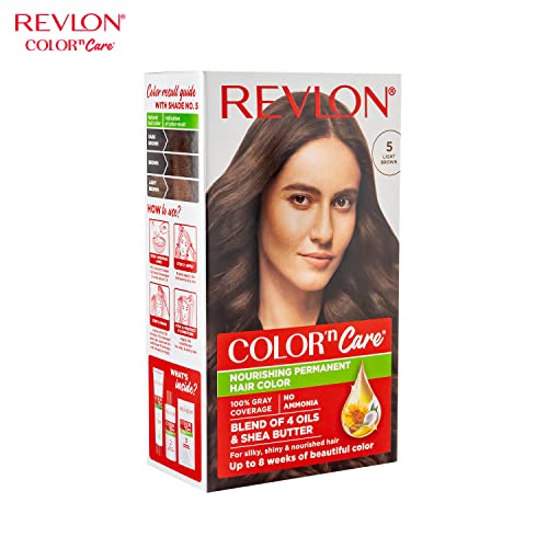 Revlon Color N Care Permanent Hair Color Cream, Medium Brown 5N|With Olive and coconut Oil