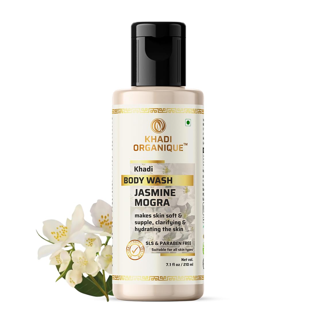Khadi Organique Jasmine Mogra Body Wash (SLS,PARABEN FREE) 210 ML