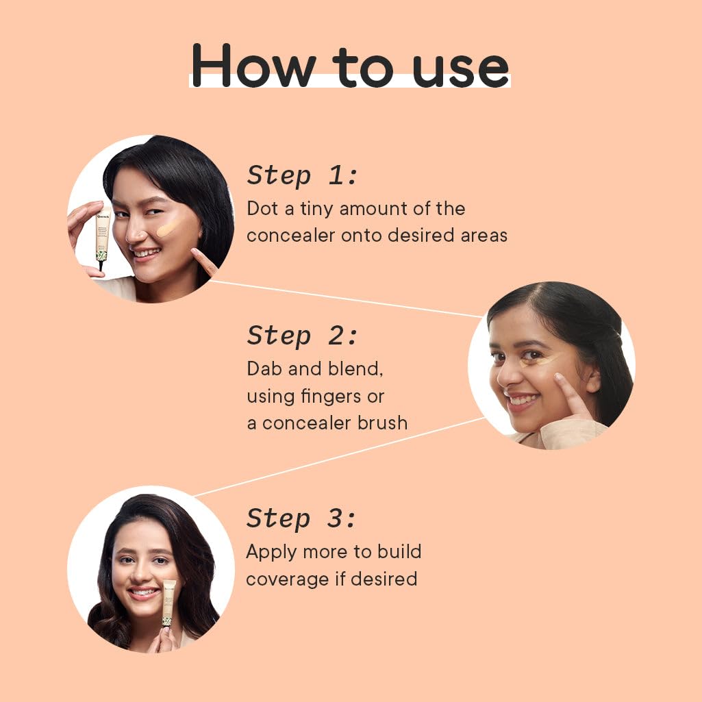 QUENCH BOTANICS Brightening Natural Cream Concealer With Rice Water & Aloe Vera | For All Skin Types Conceals Dark Circles & Brightens Under Eyes | Made In Korea (Medium), 10Ml