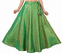 FEMEZONE Womens Brocade/Chanderi Silk Ethnic/Traditional Lehenga/Skirt for Party/Festival/Function