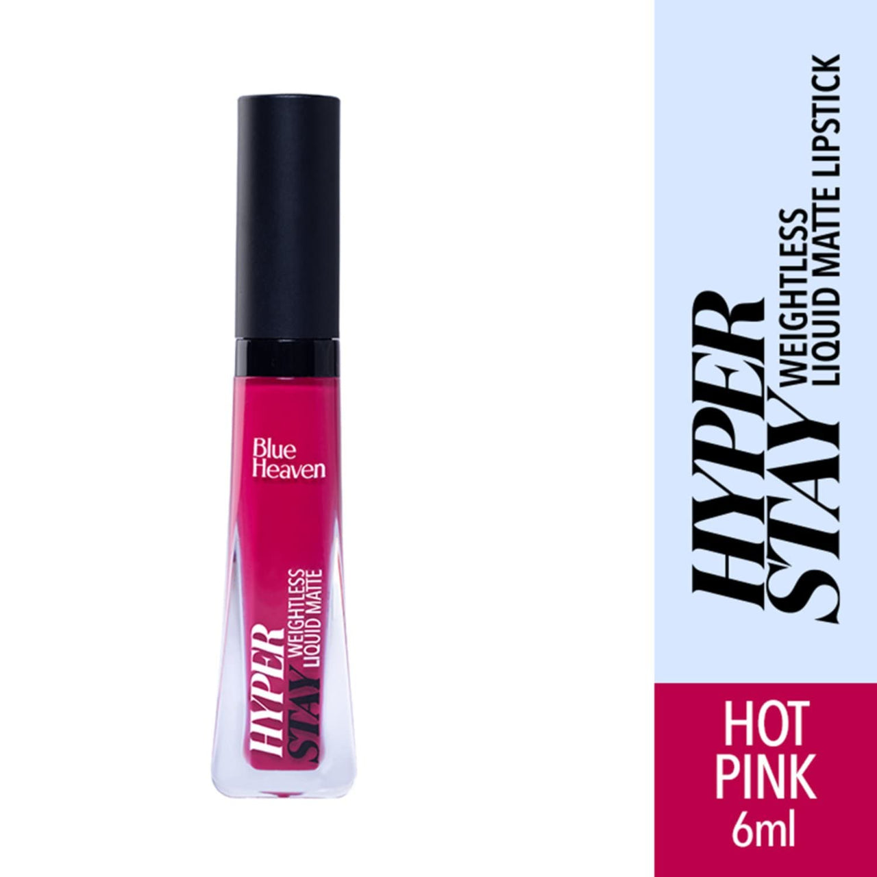 Blue Heaven Hyper Stay Weightless Liquid Matte Lipstick | Long-lasting & Smudge Proof | Non-Transfer Matte Lipstick for Women | Hot Pink-08 | 6ml