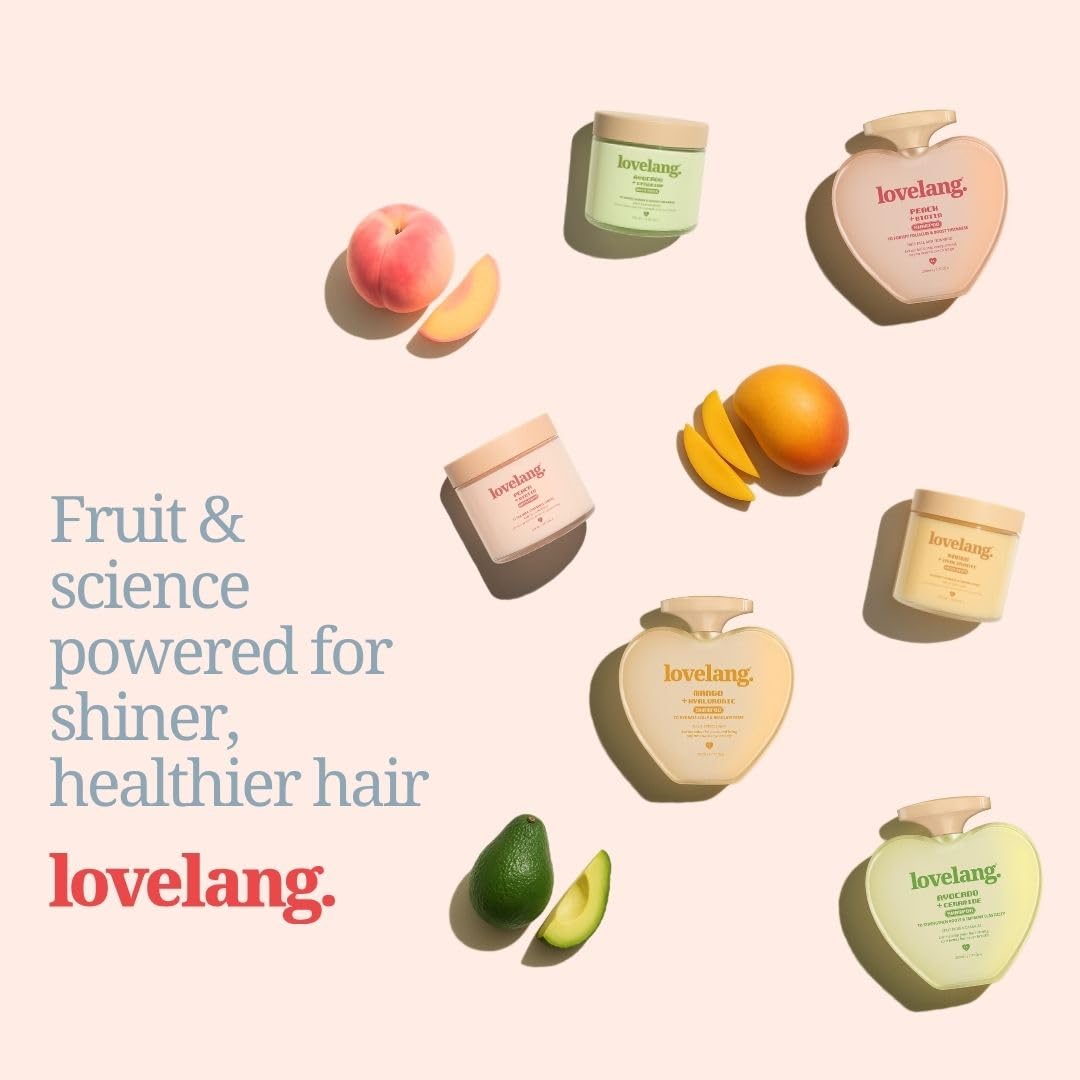 lovelang Peach + Biotin Hair Mask | Deep Nourishment for Hair Fall & Thinning | Thickens, Fortifies & Softens | 120ml | Peach Scented | For All Hair Types