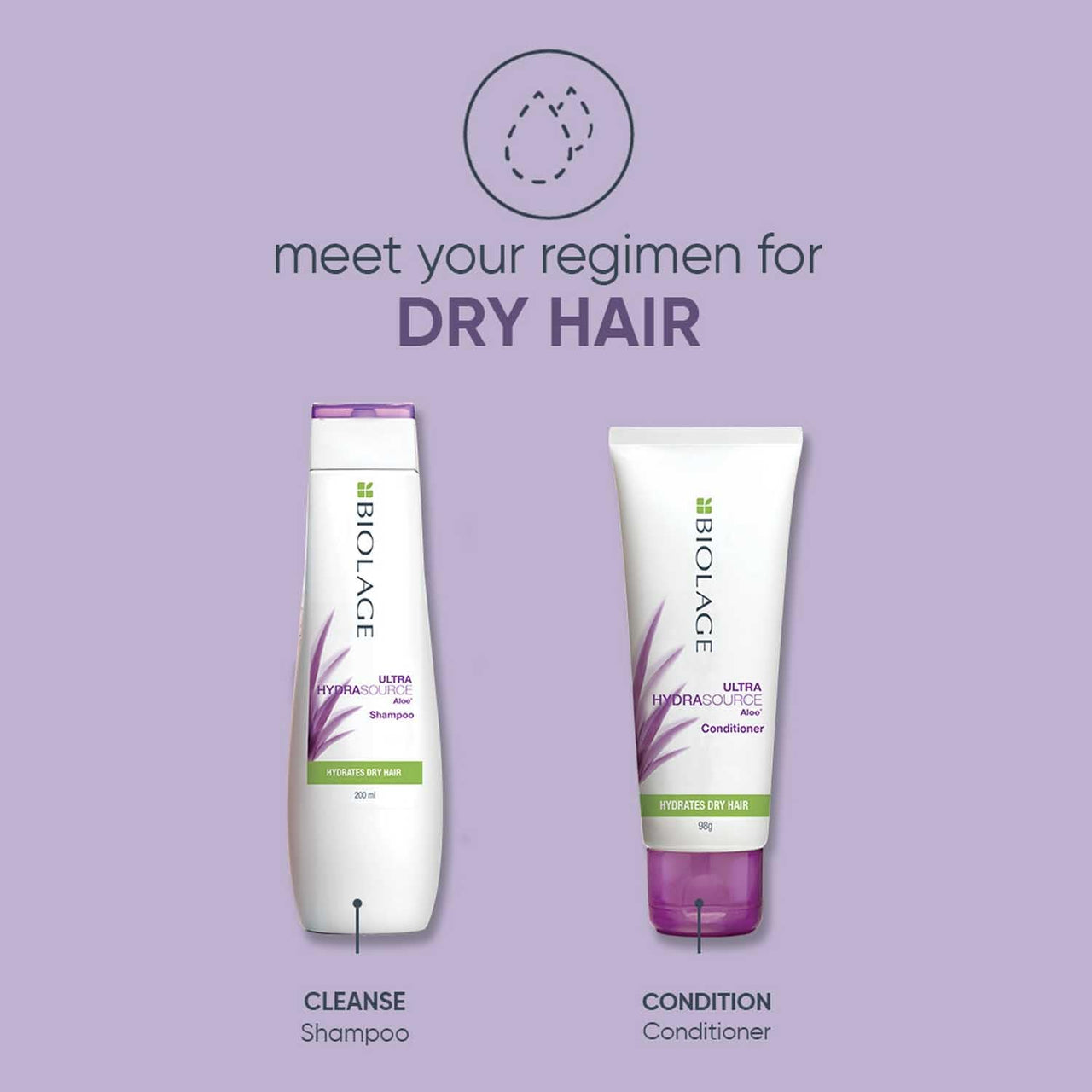 Biolage Professional Hydrasource Anti-Dryness Shampoo, Hydrates and Moisturizes Dry Hair, Enriched with Aloe, Vegan & Cruelty-Free, 200ml