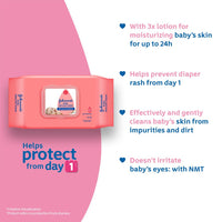 Johnson's Baby Skincare Wipes With Lid, 72s Twin Pack & Johnson's Baby No More Tears Shampoo 200ml