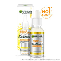Garnier Skin Naturals, Face Serum, Bright Complete Vitamin C Booster, 30 ml & Garnier Brightening Moisturiser, Serum Gel, For Radiant skin, Bright Complete Vitamin C, 45g