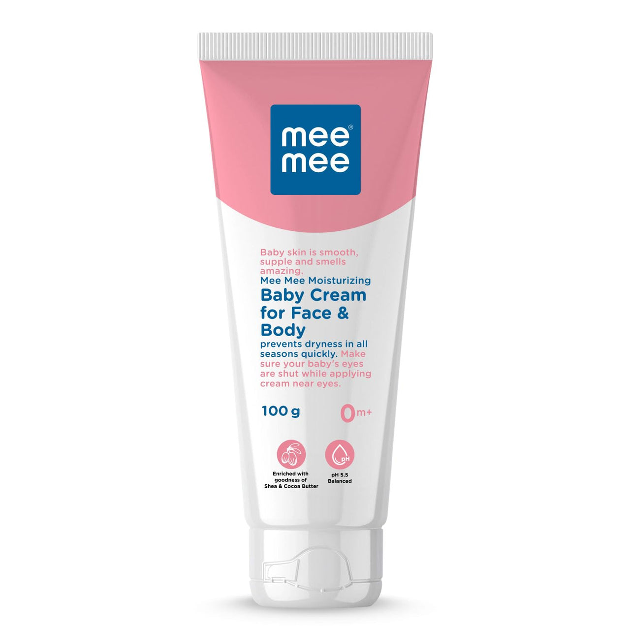 Mee Mee Moisturizing Baby Cream For Face & Body, Shea & Cocoa Butter, 24 Hrs Moisturization - 100 g