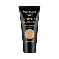 Miss Claire Professional Makeup Everyday Foundation For Acne Prone Skin Type Natural Weightless Full Coverage Foundation 30Ml Cream (Be-05 Beige)