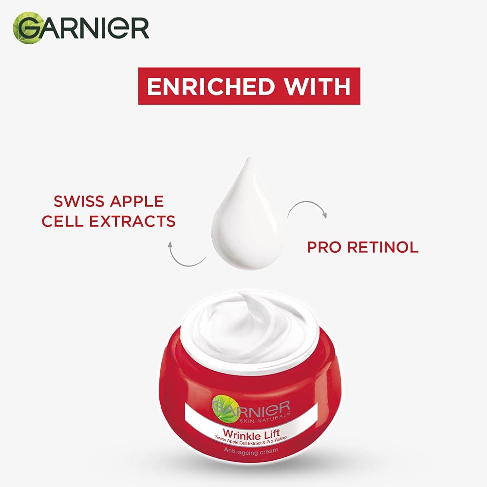 Garnier Wrinkle Lift Anti Ageing Cream 40g + Garnier Bright Complete Vitamin C Serum 7ml (2 ITEM IN SET)