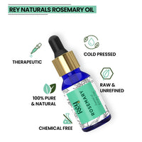 Rey Naturals Rosemary Oil For Hair Growth | Rosemary Essential Oil For Hair Growth | Rosemary Oil Essential Oil For Skin & Body | Pure Rosemary Oil | Pure Rosemary Hair Oil For Men & Women - 15ml*2
