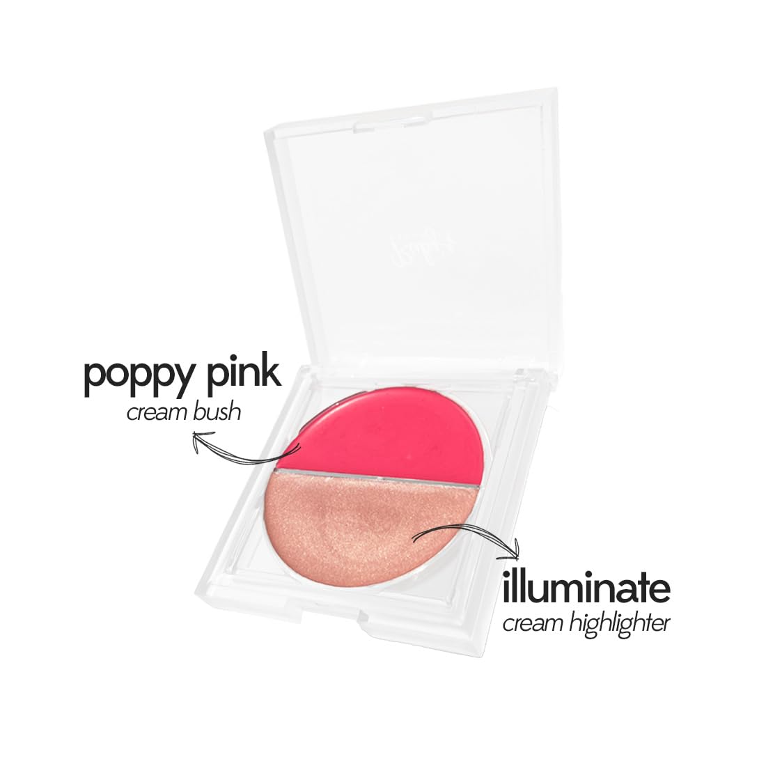 Ruby's Organics Cream Blush for Cheeks & Highlighter Duo Palette- Blusher for Face Makeup, Lightweight Flawless All Day Glow, All Skin Types, Natural &Paraben Free (Poppy Pink + Illuminate) 9g