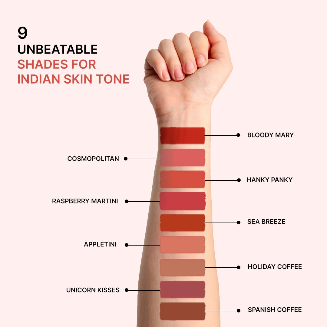 Love Earth Liquid Mousse Lipstick 2.O Matte Finish Combo Kit | Lightweight, Non-Sticky, Non-Drying,Transferproof, Waterproof Lipstick Set | Multicolor Mini Liquid Lipstick - (2Ml X 9) 18Ml