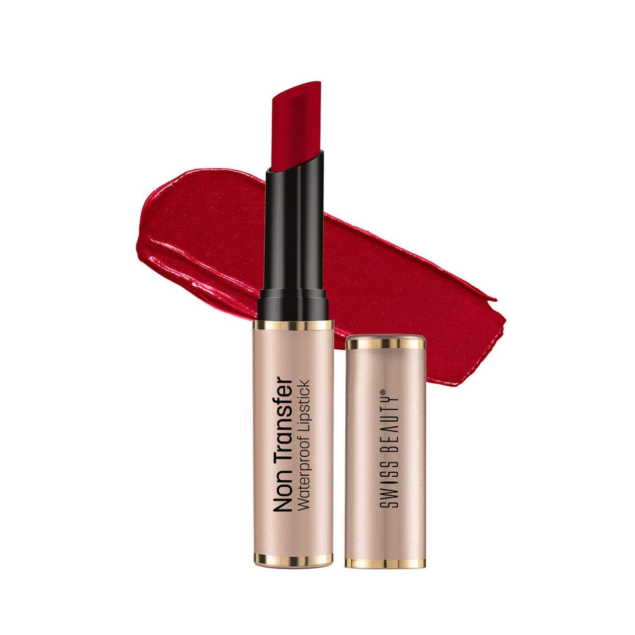 Swiss Beauty Non-Transfer Waterproof Lipstick with Jojoba Seed Oil | Matte Finish | Long-Lasting | Highly Pigmented | Shade- Russian Red, 3gm
