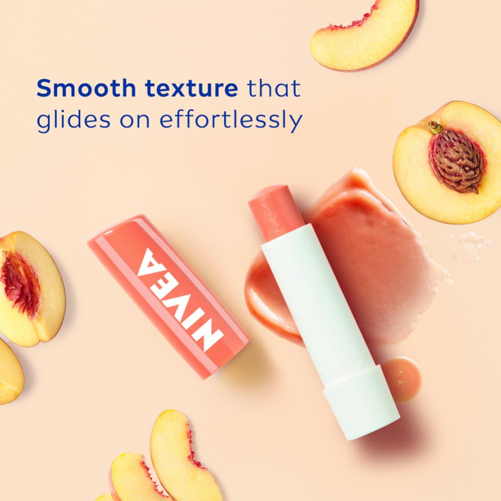 NIVEA Lip Balm, Fruity Peach Shine,4.8 g (Pack of 1)