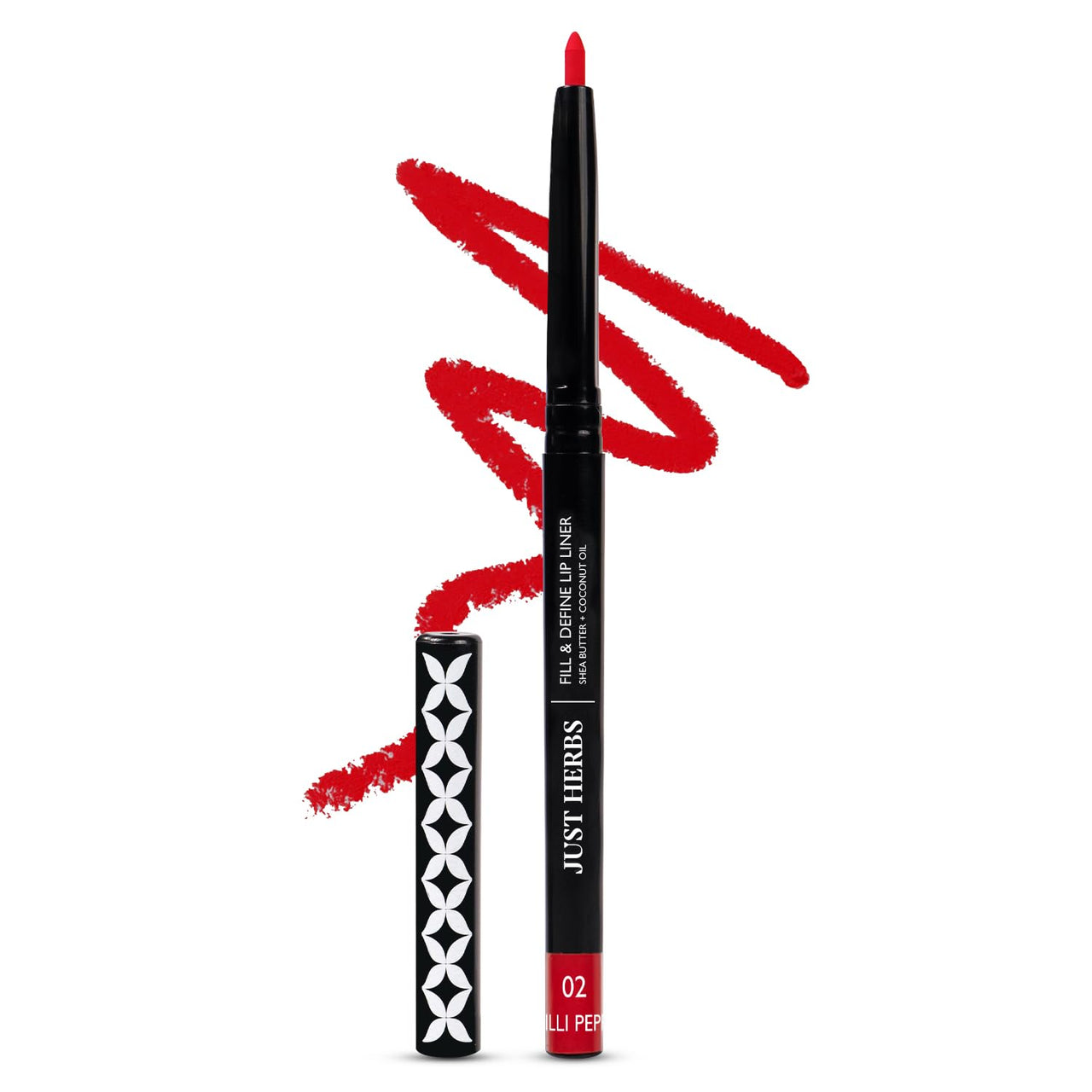 Just Herbs Fill & Define Lip Liner with Shea Butter and Coconut Oil Transfer Proof Long Lasting Creamy Matte Finish Lip Liner (Chilli Pepper, 0.3g)