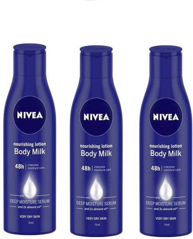 NIVEA Body Milk Nourishing Body Lotion 75ml X 3 (225 ml)