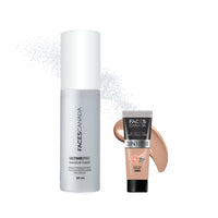 FACESCANADA Waterproof Fix & Finish Kit | Makeup Fixer (50Ml) + Warm Natural All Day Hydra Matte Mini Medium Coverage Cream Foundation (15Ml) | Makeup Kit For Women (Combo Pack Of 2)