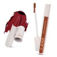 Juice Regal Red - M04 Kiss Sensation Lipstick & Mocha Lust - M02 Color Luxe Liquid Lipstick with Goodness of Bio Retinol, & SPF 15 UV Protection