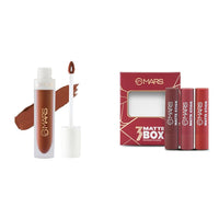 MARS Matte Liquid Lip Color | Long Lasting | Non-Transfer & Waterproof Lipstick for Women (4.5 ml) (05-Chocolate Delight) Matte Box Set of 3 Lipsticks for Women (3x3.2 gm) (01-Red & Maroon)