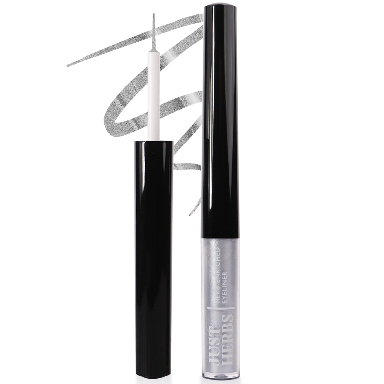 Just Herbs Matte Liquid Eyeliner Waterproof And Smudge Proof&Liquid Eyeliner Waterproof And Smudge Proof,Long Lasting Liquid Eyeliners 2.5G(Platinum Silver)