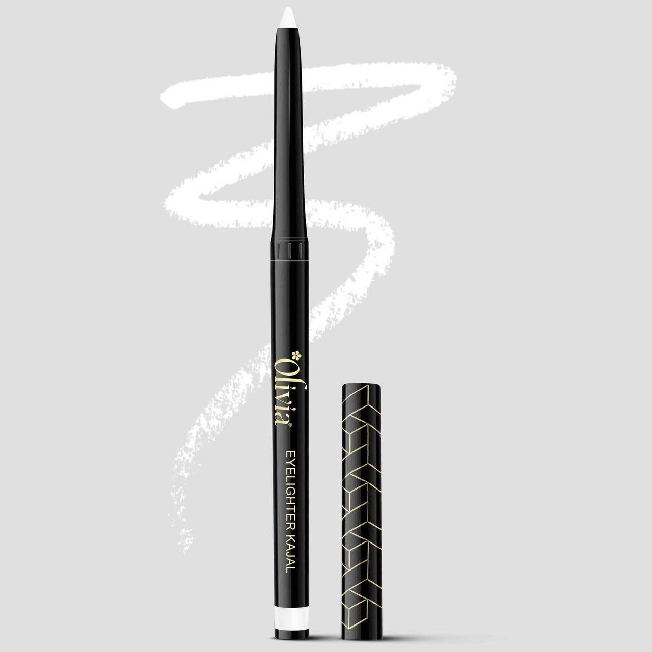 Olivia Eye Lighter Kajal - White, 0.3G Long Lasting, One Stroke Smooth Glide,Waterproof, Smudgeproof & Fadeproof, Matte Finish Eye Makeup