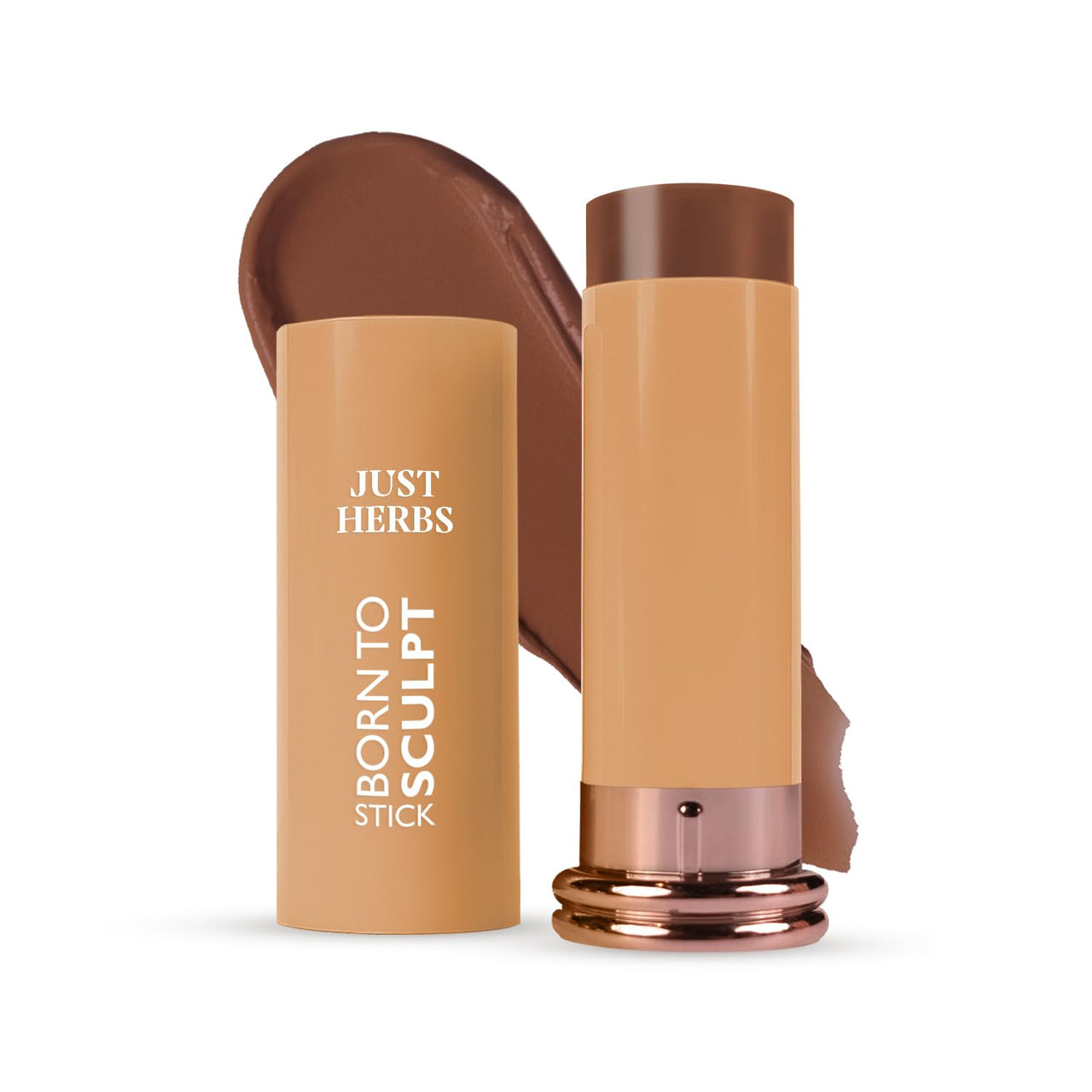 Just Herbs Super Hydrating Born To Sculpt Long Stay Bronzer Stick Infused with Shea Butter | Richly Pigmented | Defines and Uplift Appearance | Matte Finish | All Skin Types for Women 14g (Mocha)