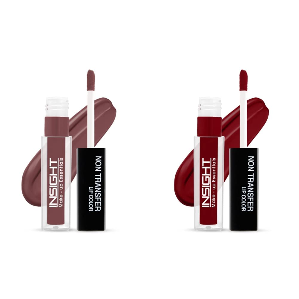 Insight Non Transfer Matte Lip Color, 4ml (LG40=30) & Non Transfer Lip Color, 4ml (03 Divine Wine)