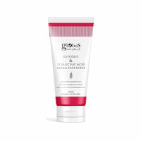 Globus Naturals Glycolic & 1% Salicylic Acid Herbal Anti Acne Face Scrub, Enriched with Liquorice & Oats, Deep Pore Cleansing & Oil Control, Reduces Dark spots & Hyperpigmentation, 100 gm