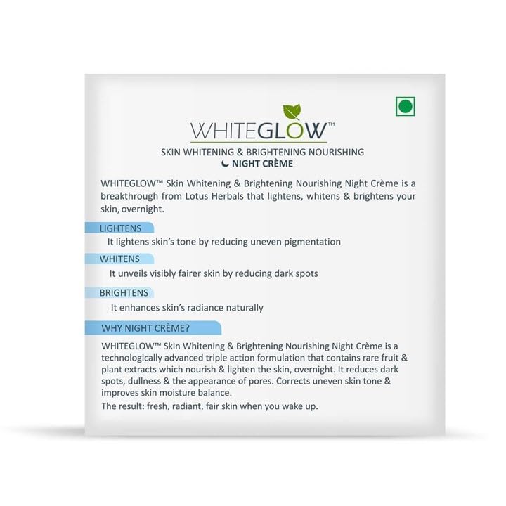 Lotus Herbals Whiteglow Nourishing Night Cream 60g, Oatmeal Scrub 100g, Set of 2