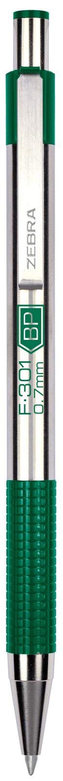 F-301 Retractable Ballpoint Pen, Stainless Steel Barrel, Fine Point, 0.7mm, Assorted Ink, 4-Pack Black/Blue/Red