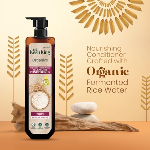 Kesh King Organics Anti Frizz Conditioner with Organic Fermented Rice Water, Helps Repair Damaged Hair, Moisturizes & Reduces Frizz for Visibly Soft, Smooth and Tangle Free Hair, 200ml