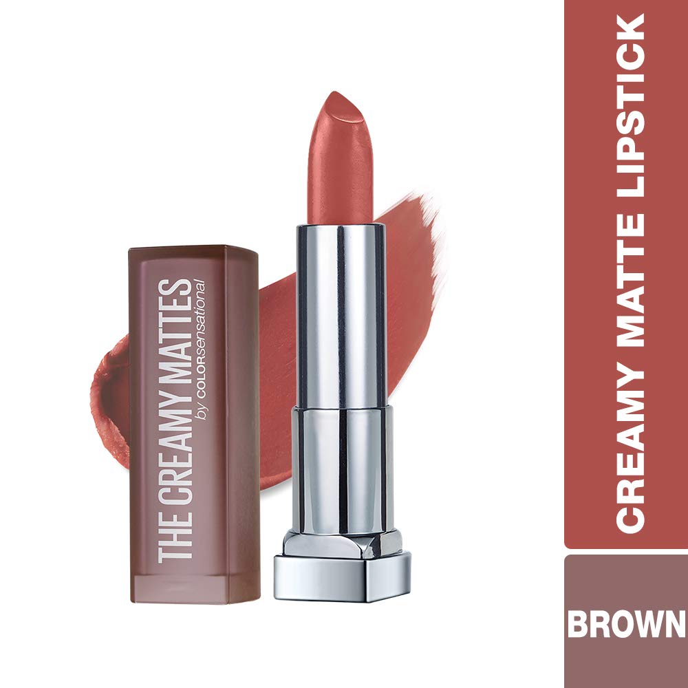 Maybelline New York Color Sensational Creamy Matte Lipstick, 657 Nude Nuance, 3.9g and Maybelline New York Color Sensational Creamy Matte Lipstick, 660 Touch of Spice, 3.9g