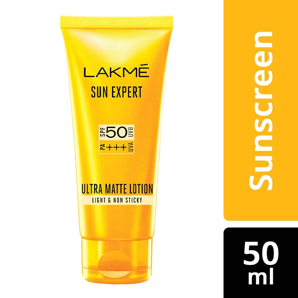 LAKMÉ Lip Love Chapstick, Spf 15, Cherry, 4.5 G & Sun Expert Spf 50 Pa+++ Ultra Matte Lotion for Sensitive Skin, 50Ml