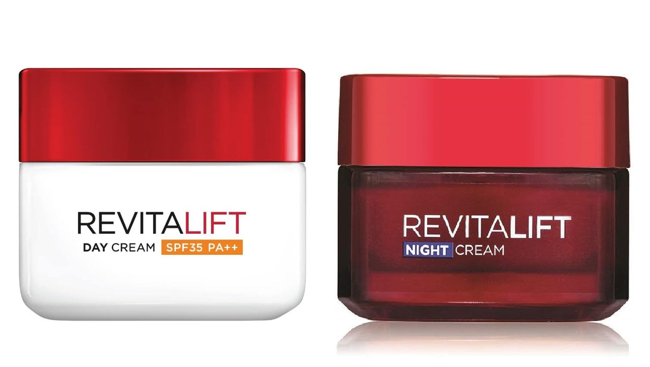 L'Oreal Paris Revitalift Anti-Wrinkles Radiance Moisturizing Day Cream SPF 35 PA++ - 50 ml + L'Oréal Paris Revitalift Night Cream, Hydrating and Boosting, With Dermalift technology + Pro-Retinol A, 50ml
