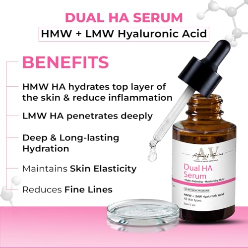 ACTIHERBZ vitamins DUAL Hyaluronic Acid Face Serum For Plum Youthful Skin | Hydrating Face Serum For Fine lines | For All Skin Types – 30ml