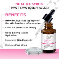 ACTIHERBZ vitamins DUAL Hyaluronic Acid Face Serum For Plum Youthful Skin | Hydrating Face Serum For Fine lines | For All Skin Types – 30ml